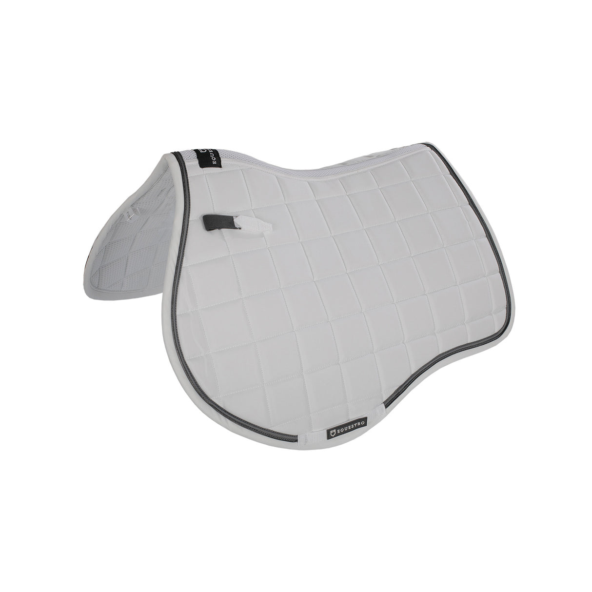 Equestro Jumping Saddle Pad In Breathable Technical Fabric #colour_white