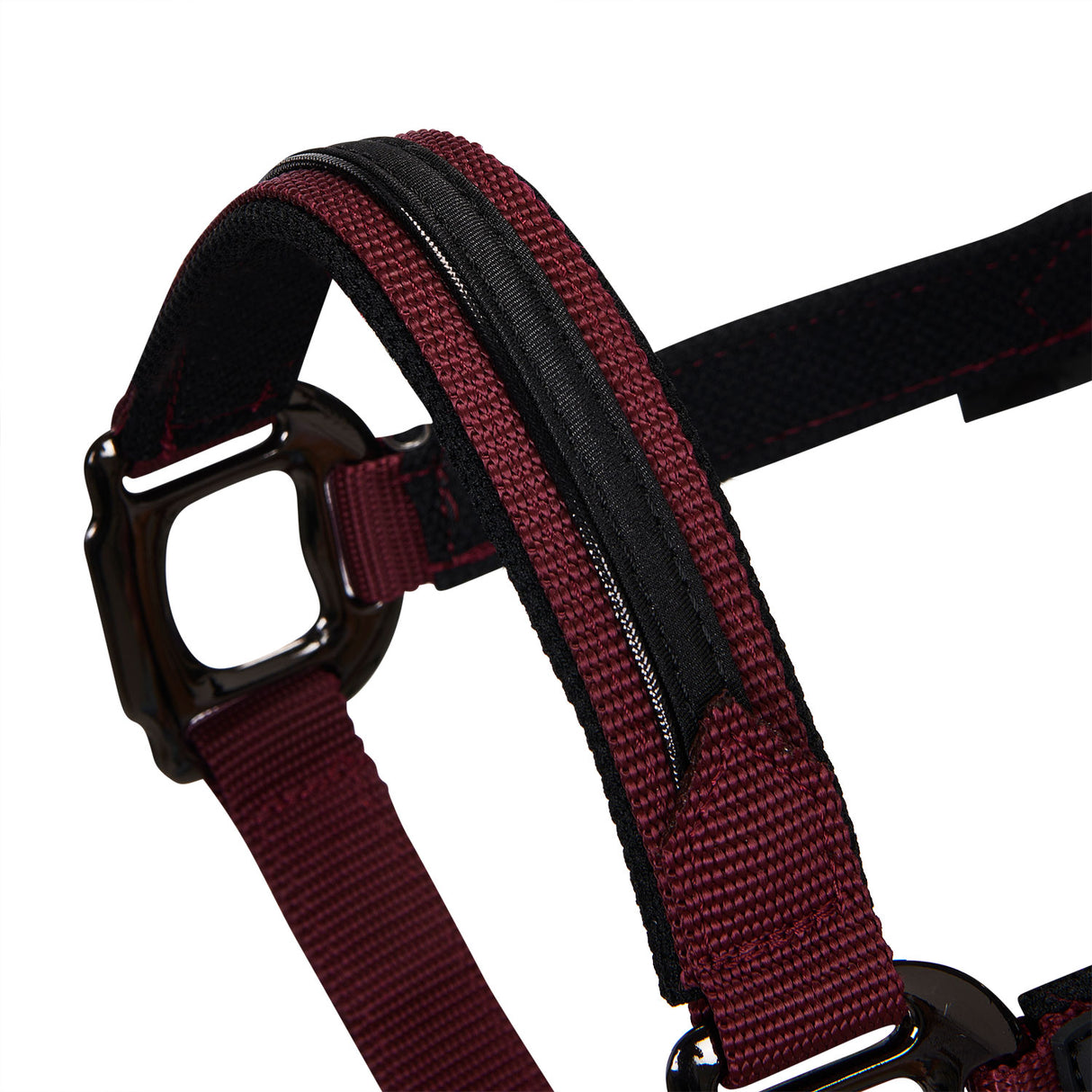 Equestro Durable Fleece Halter #colour_burgundy