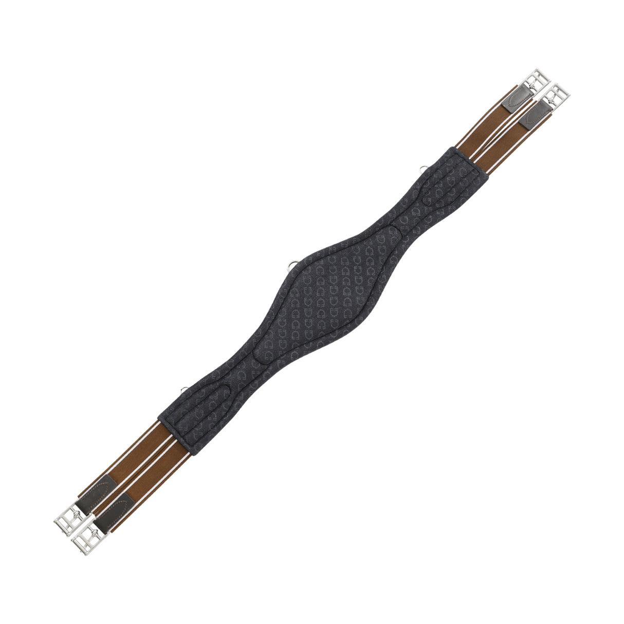 Equestro Jumping Girth Shaped Leather #colour_brown