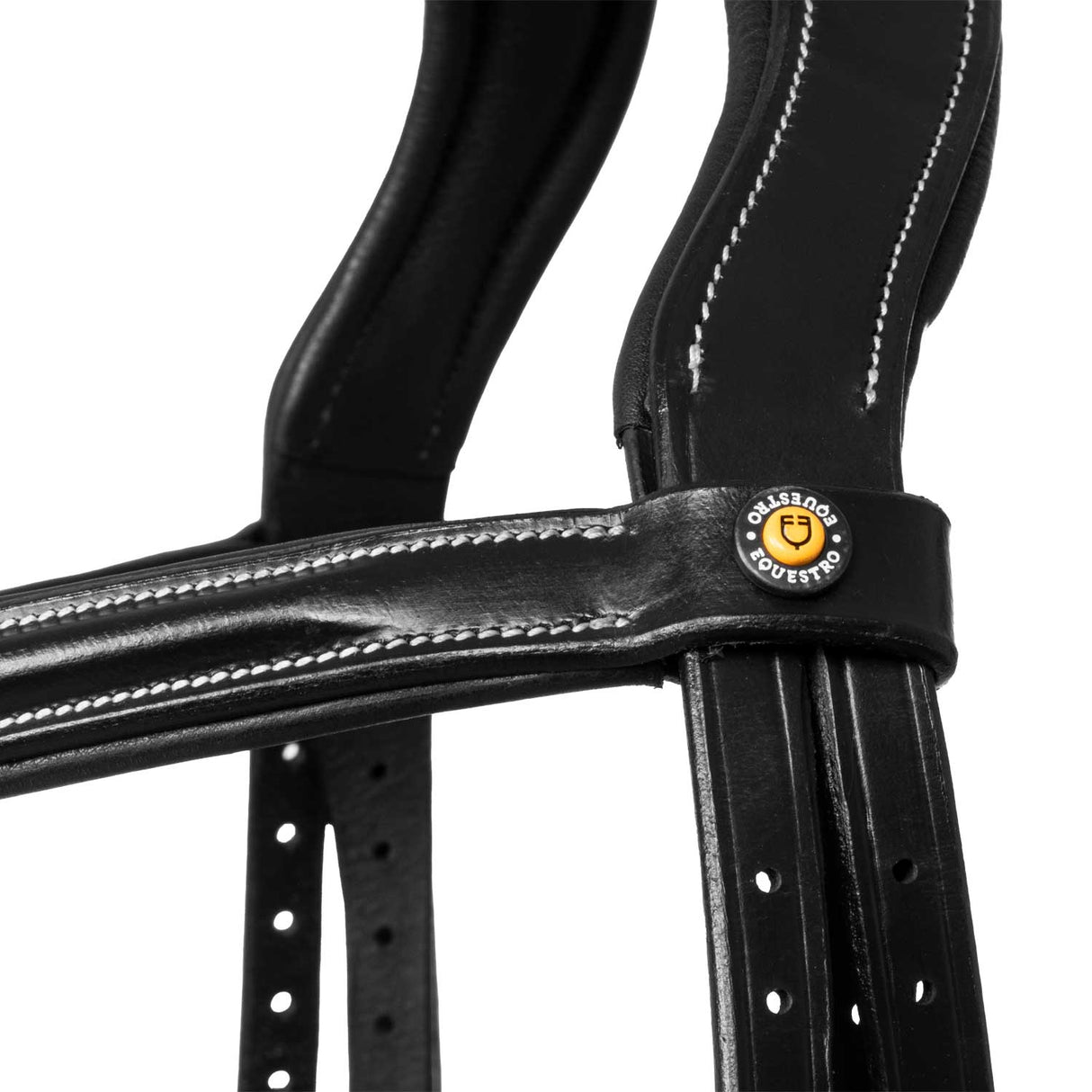 Equestro Raised And Padded Anatomical Bridle #colour_black