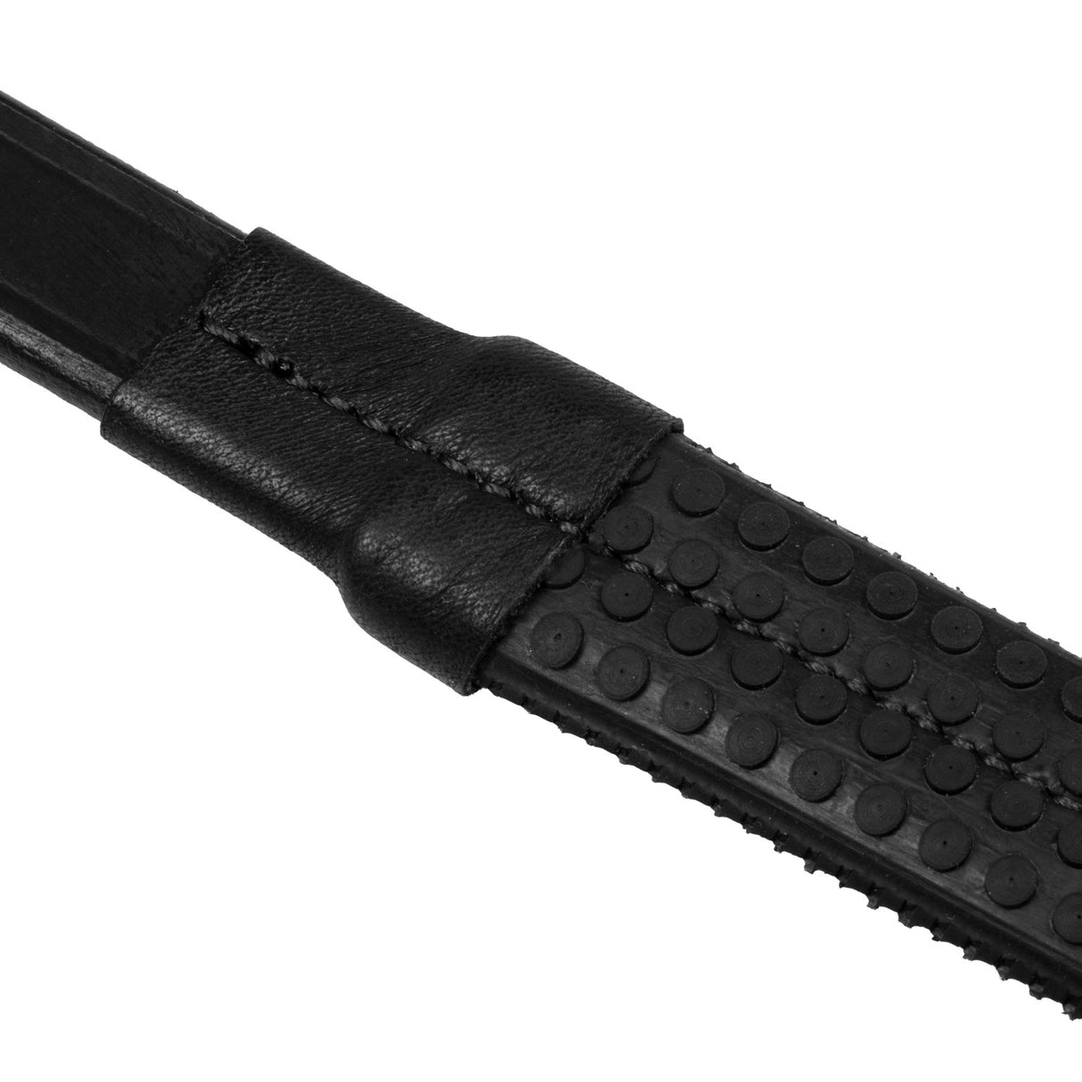 Equestro Leather And Rubber Reins #colour_black