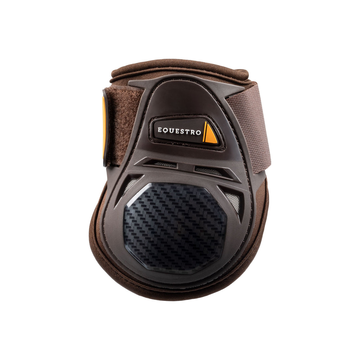 Equestro Neoprene Fetlock Boots Velcro Closure #colour_brown