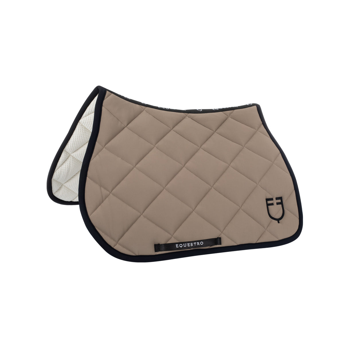 Equestro Jumping Saddle Pad With Embroidered Logo Black Line Edition