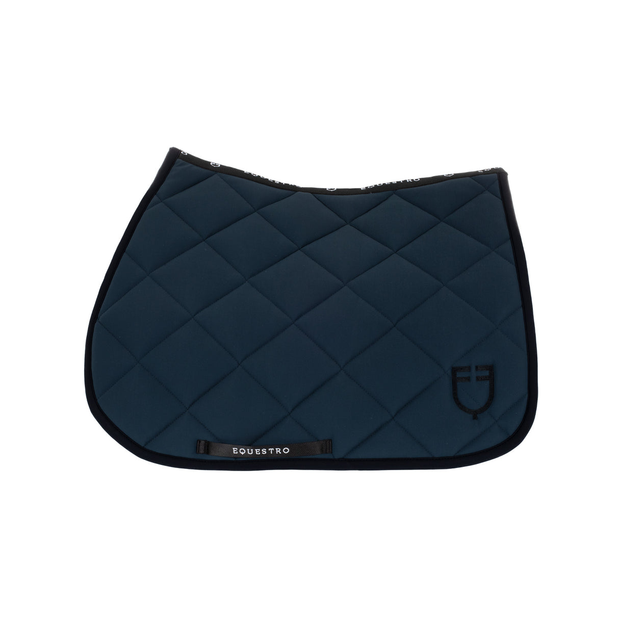 Equestro Jumping Saddle Pad With Embroidered Logo Black Line Edition