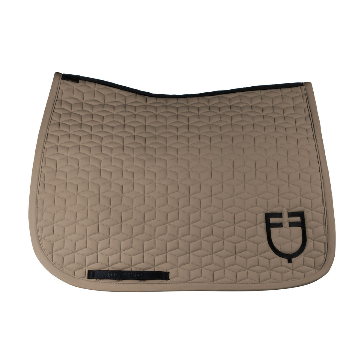 Dressage saddle pad with cube quilting
