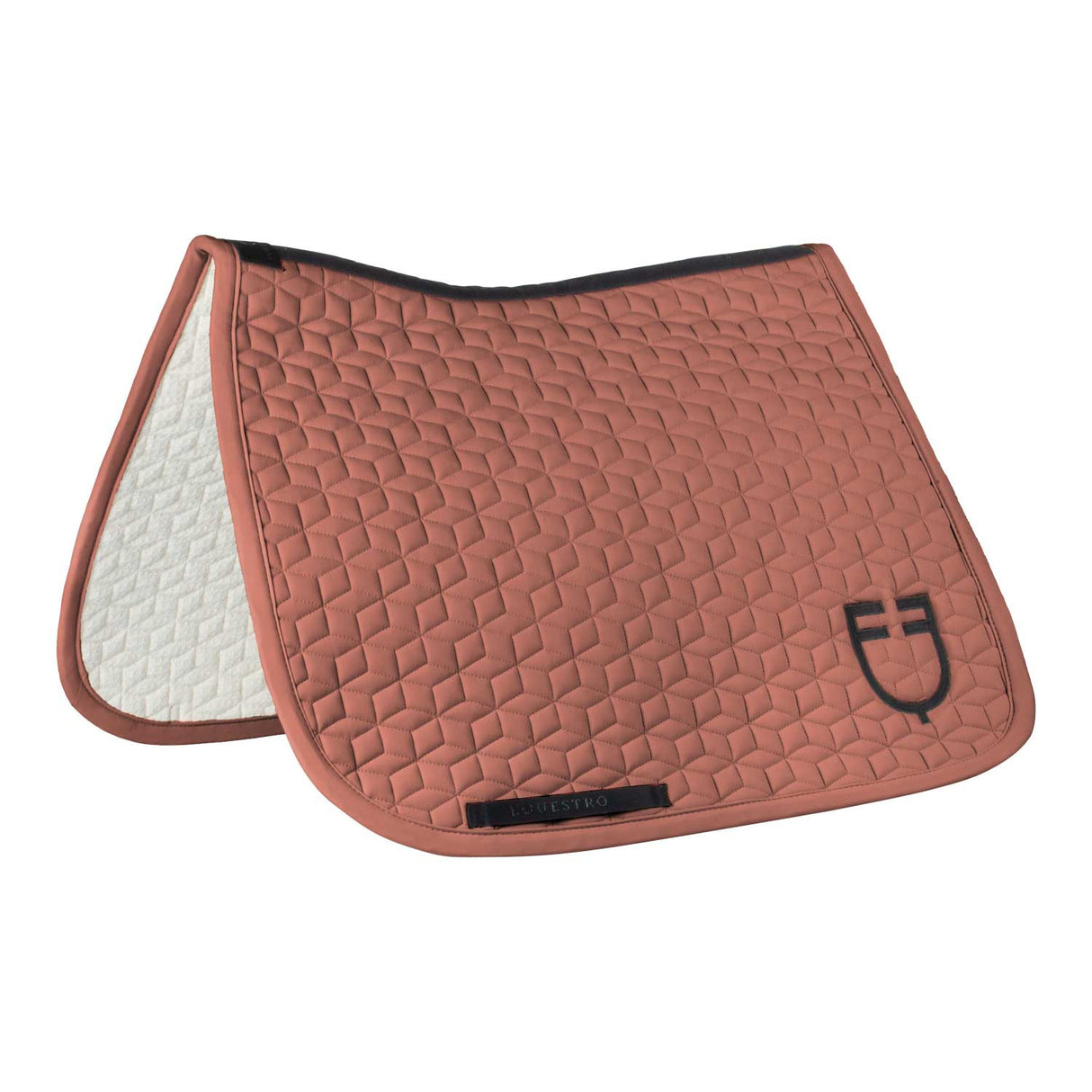 Dressage saddle pad with cube quilting