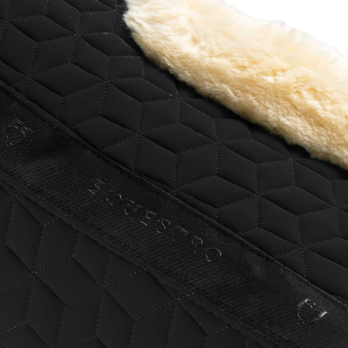 Equestro Technical Fabric Pad With Sheepskin #colour_black