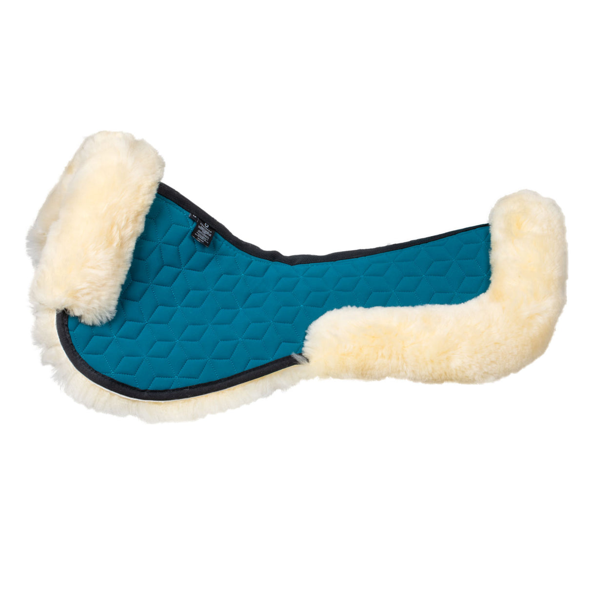Equestro Technical Fabric Pad With Sheepskin #colour_blue-white