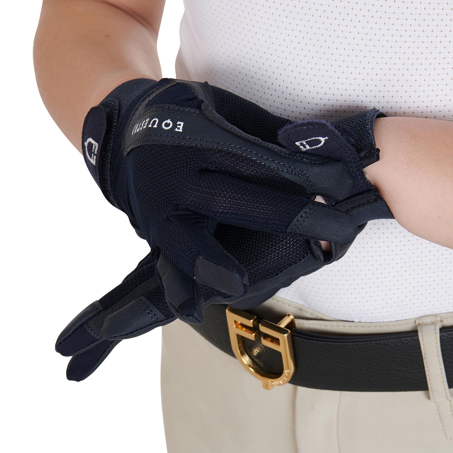 Equestro Kids' Gloves In Technical Fabric #colour_blue