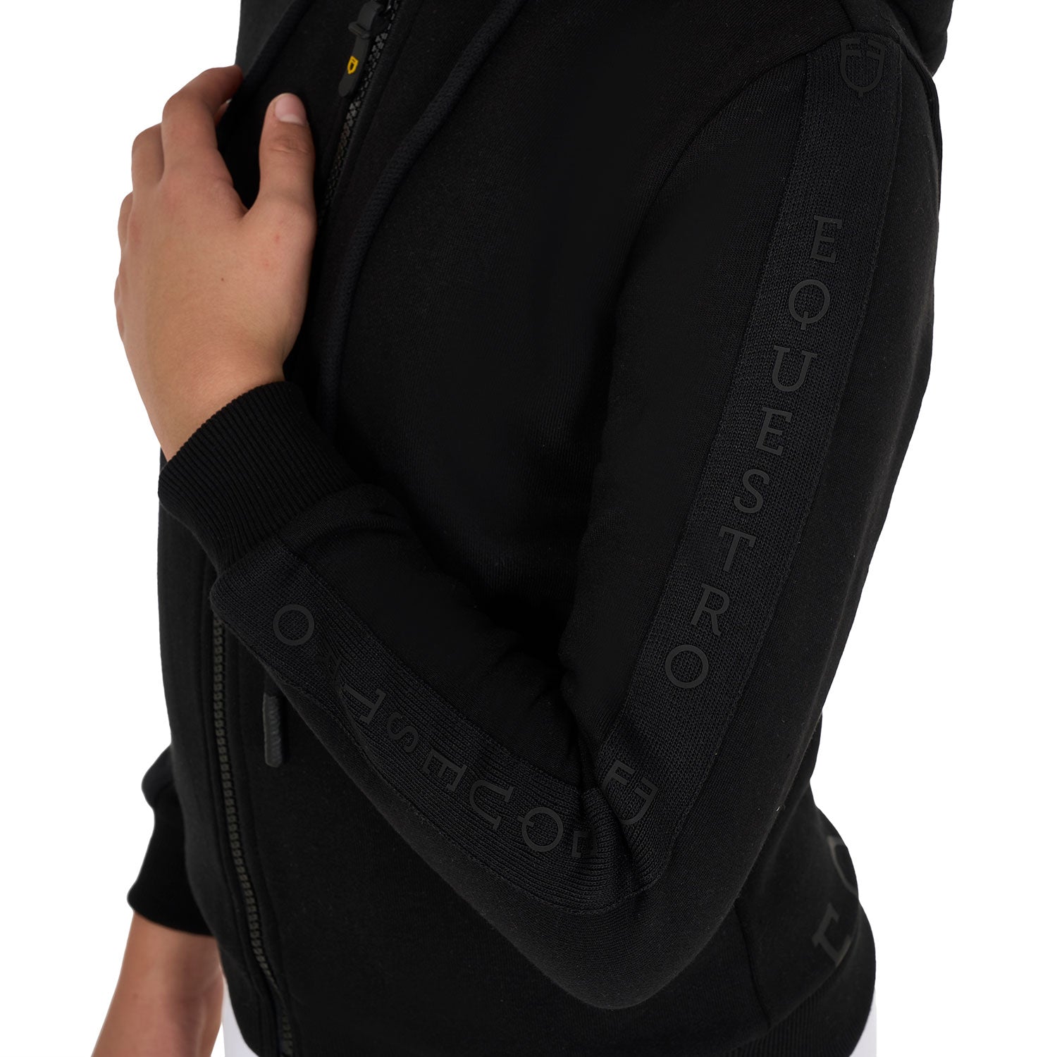 Equestro Girls' Full Zip Sweatshirt Inner Fleece #colour_black