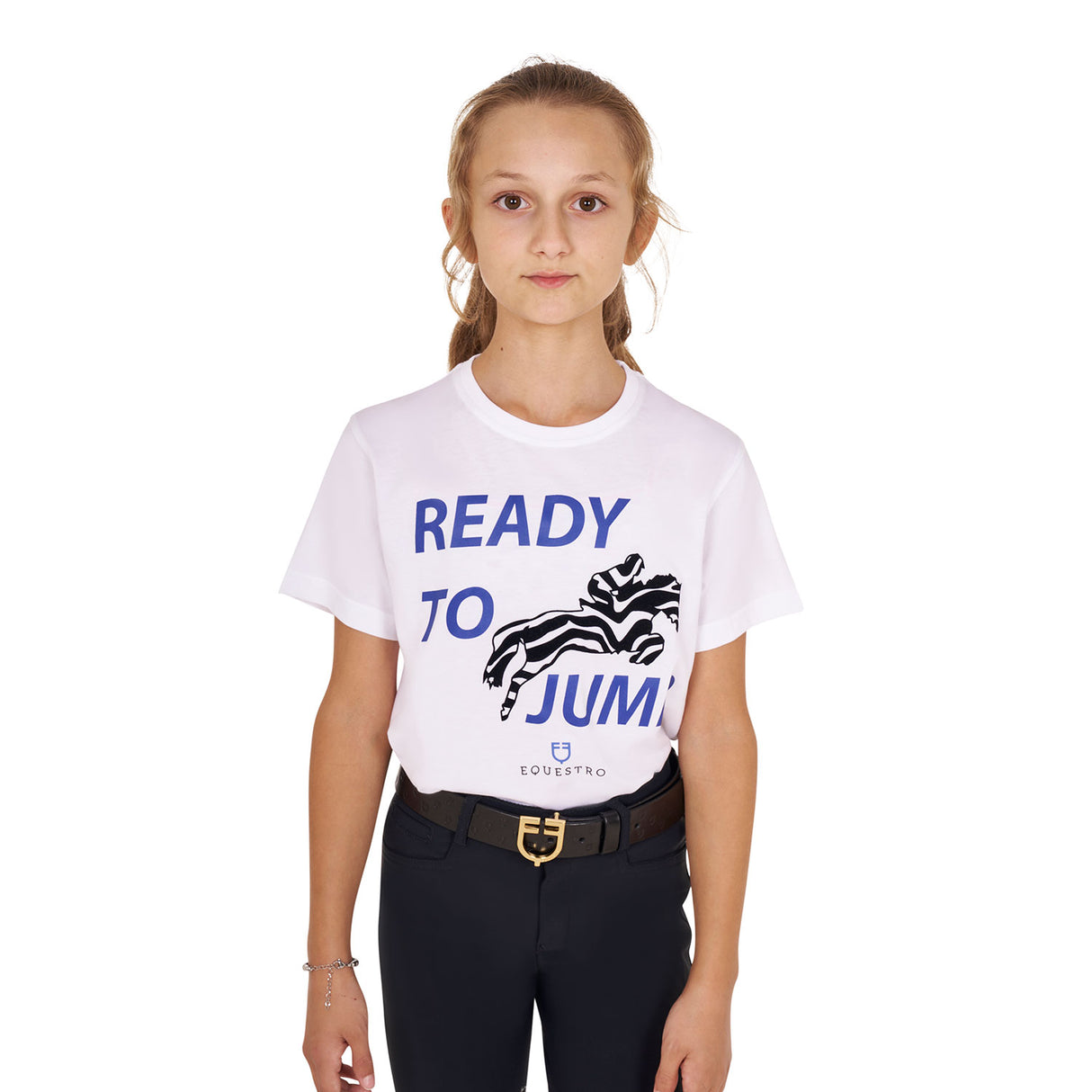 Equestro Girls' Ready To Jump Cotton T-Shirt