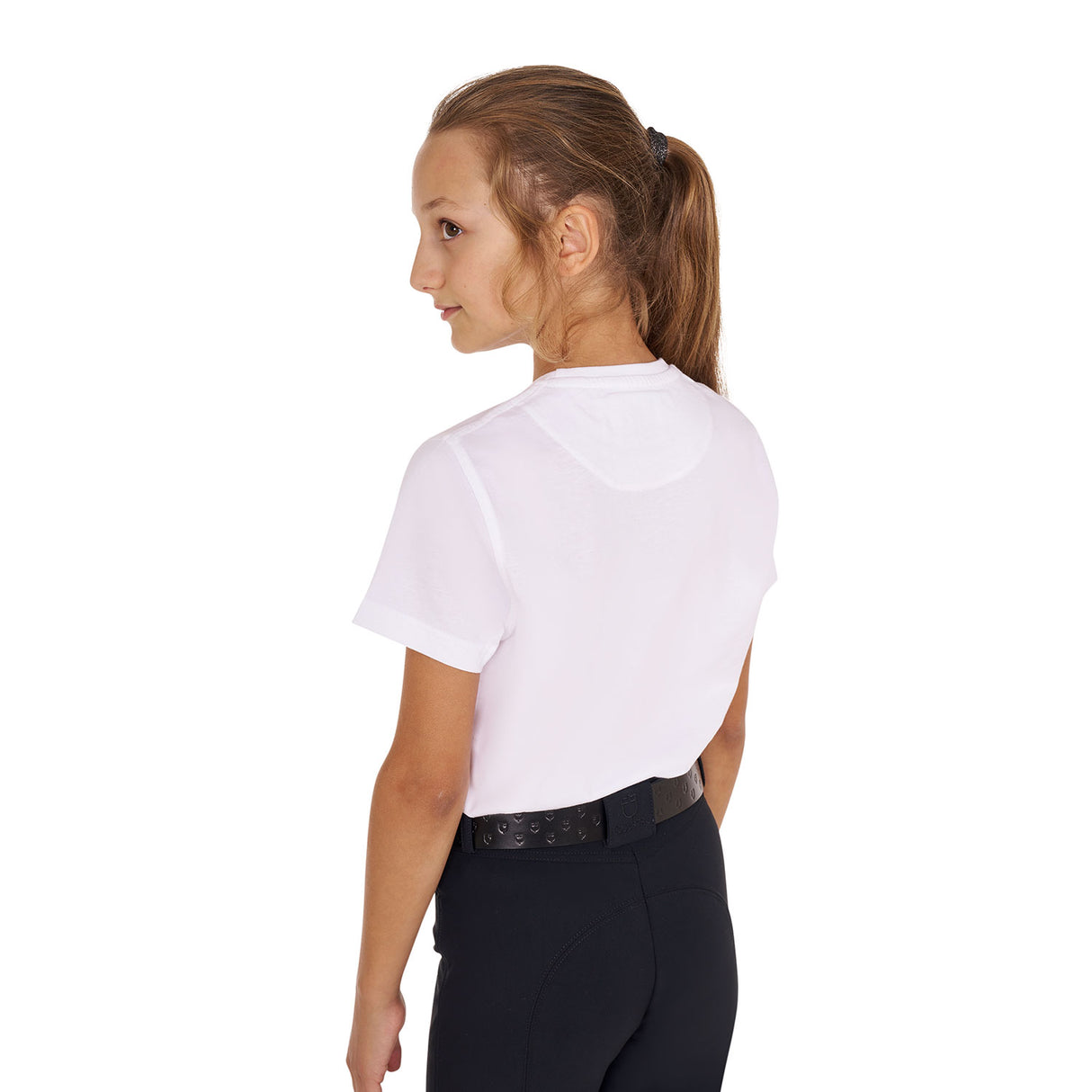 Equestro Girls' Ride More Worry Less Cotton T-Shirt #colour_white