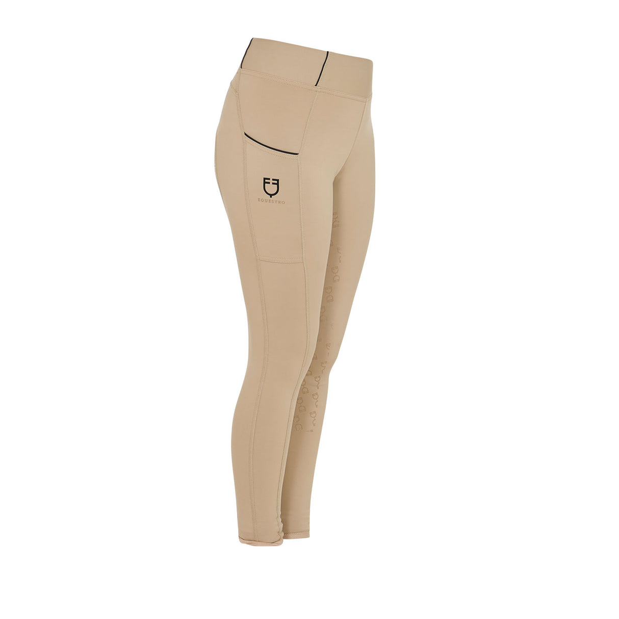 Equestro Girls' Slim Fit Grip Leggings With Logo