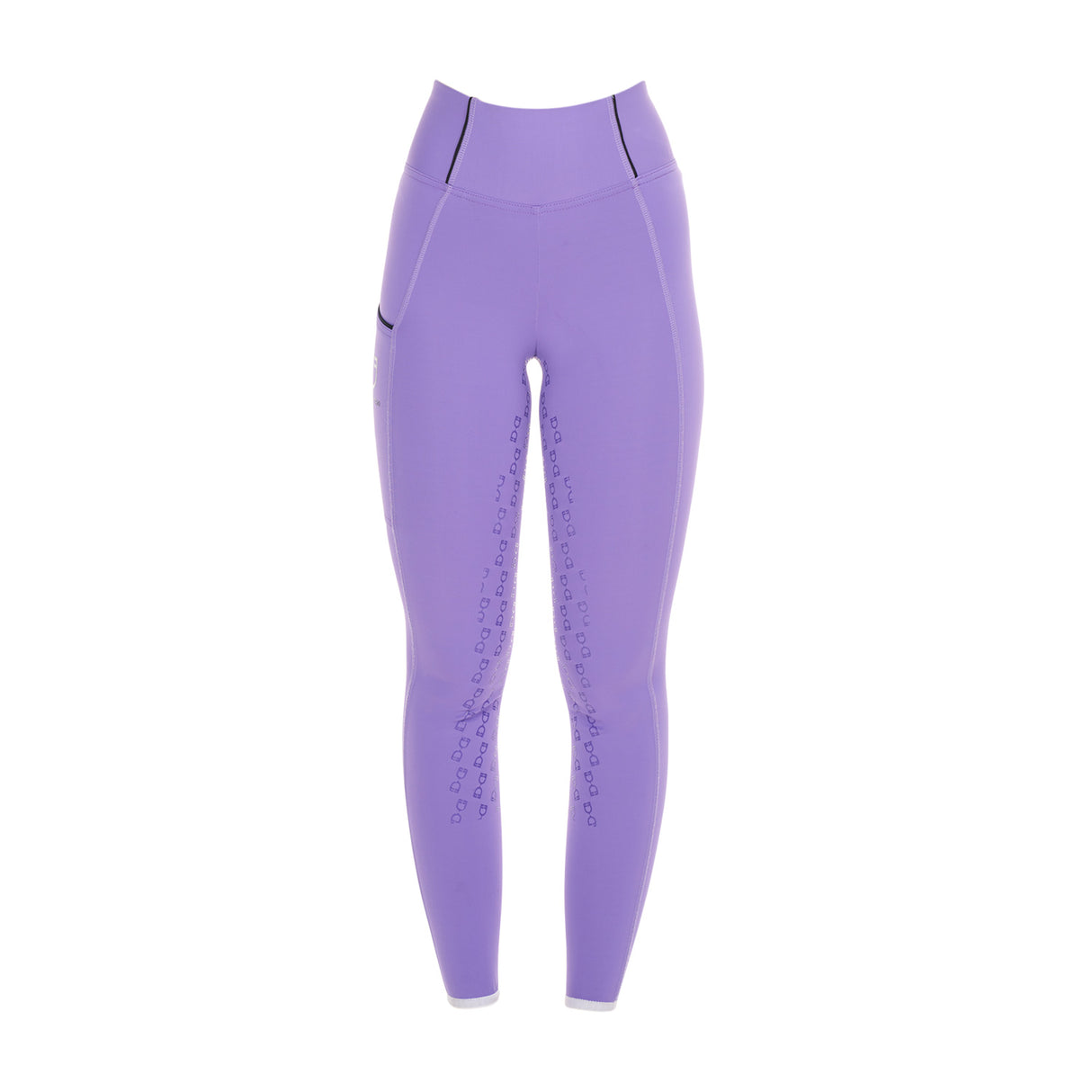 Equestro Girls' Slim Fit Grip Leggings With Logo