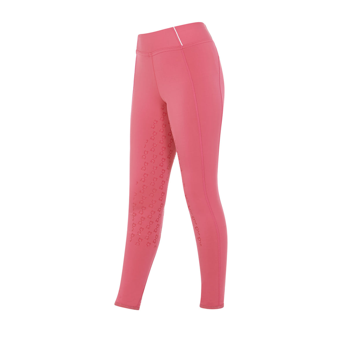 Equestro Girls' Slim Fit Grip Leggings With Logo #colour_fucsia
