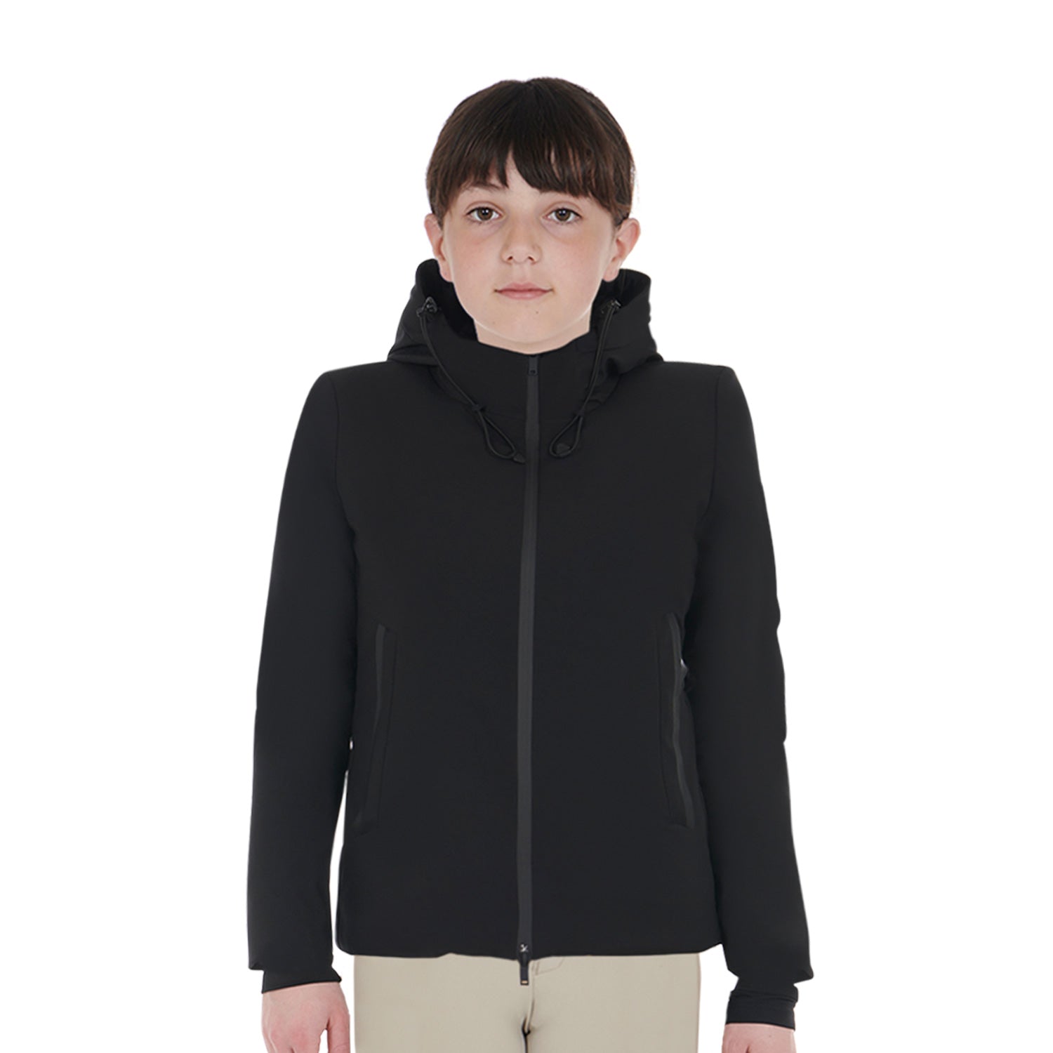 Equestro Unisex Kids Waterproof And Windproof Nylon Jacket #colour_black