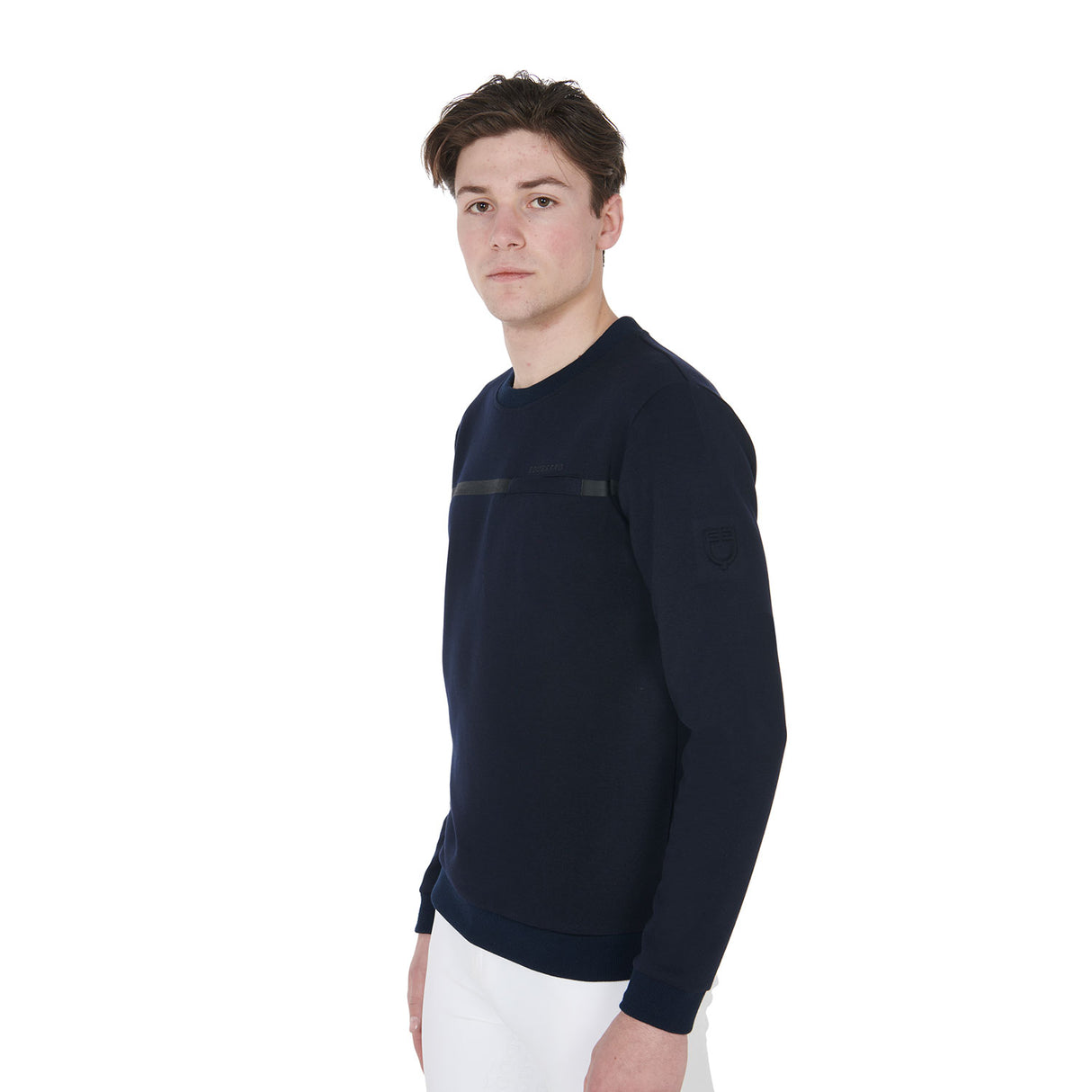 Equestro Men's Interlock Crewneck Sweatshirt #colour_blue