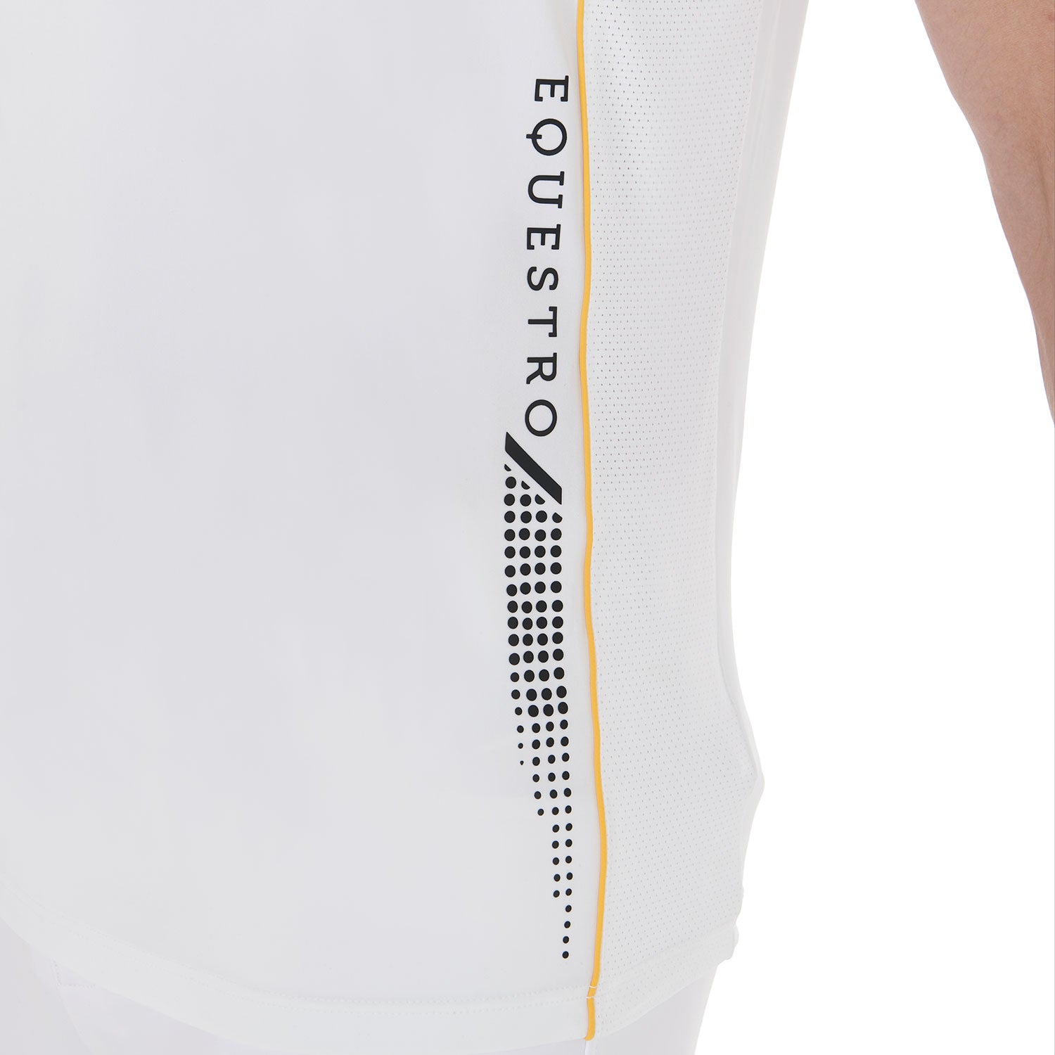 Equestro Men's Slim Fit Polo Shirt In Technical Fabric With Piping #colour_white