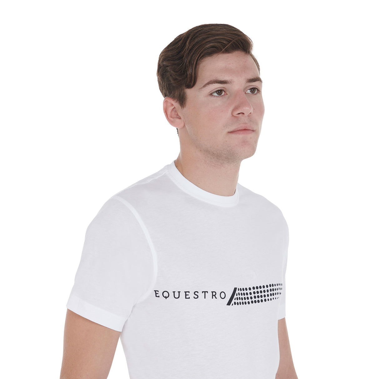 Equestro Men's Slim Fit T-Shirt With Contrasting Print #colour_white