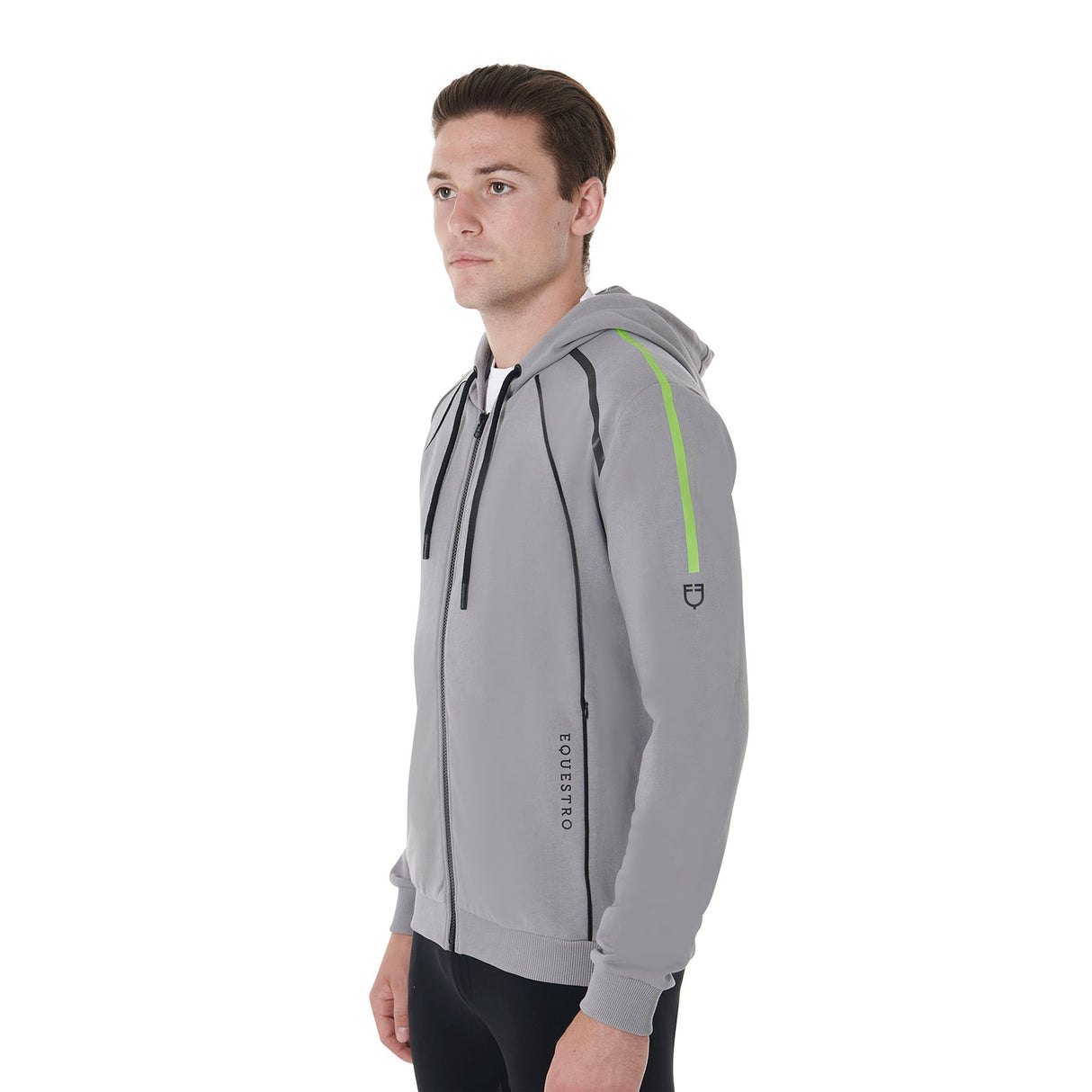 Equestro Men's Front Zip Hoodie #colour_grey