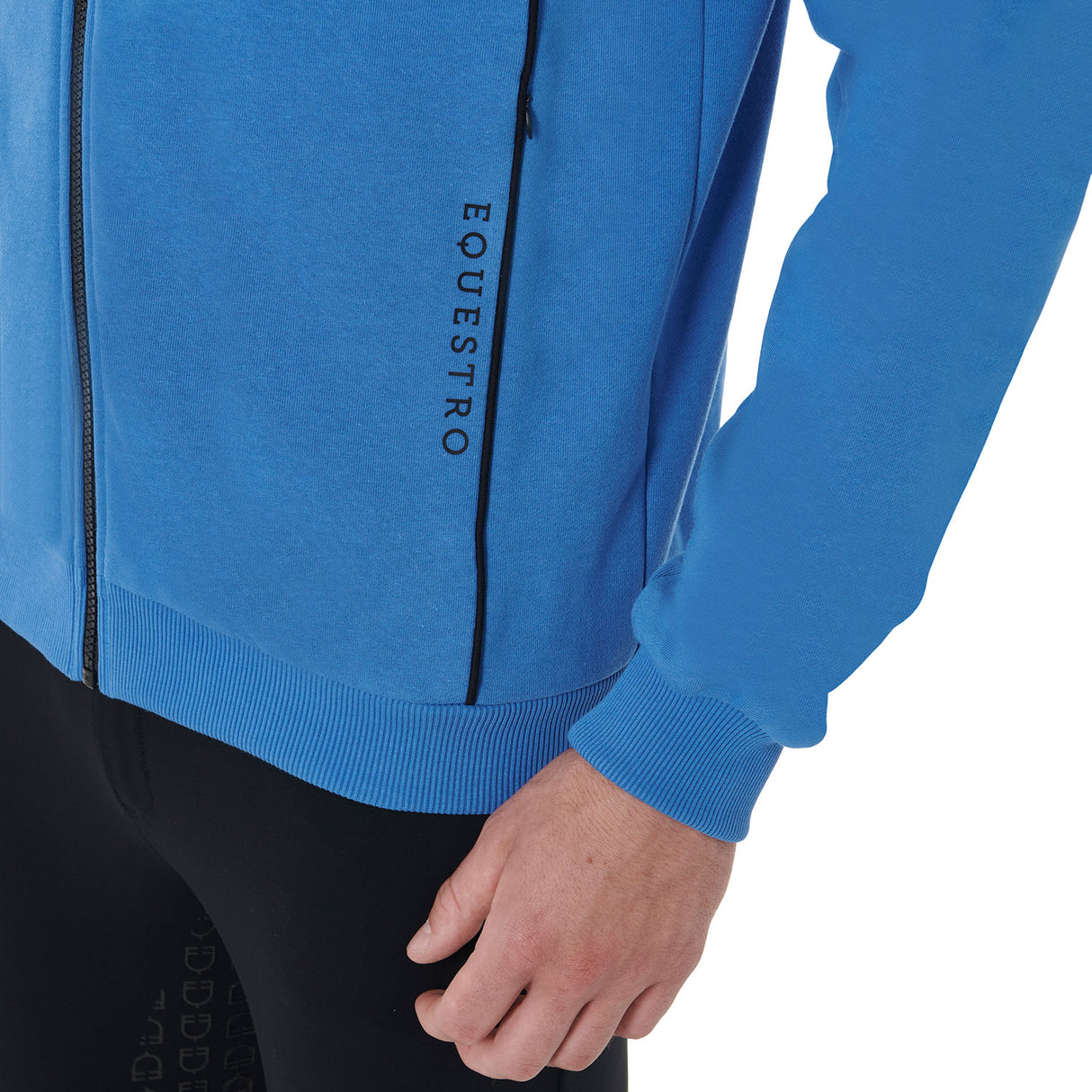 Equestro Men's Front Zip Hoodie #colour_blue