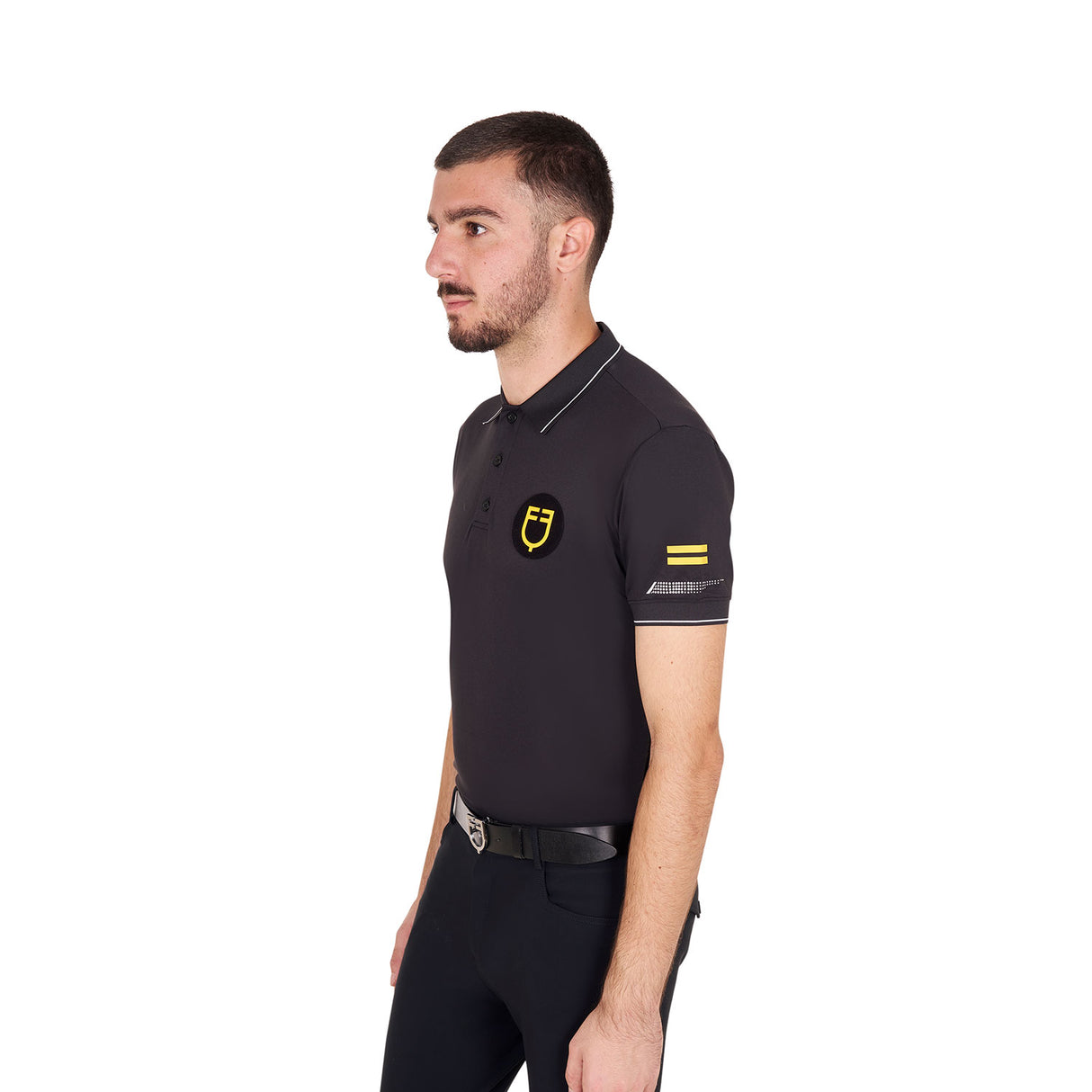 Equestro Man's Scuderia Equestro Collection Polo #colour_black