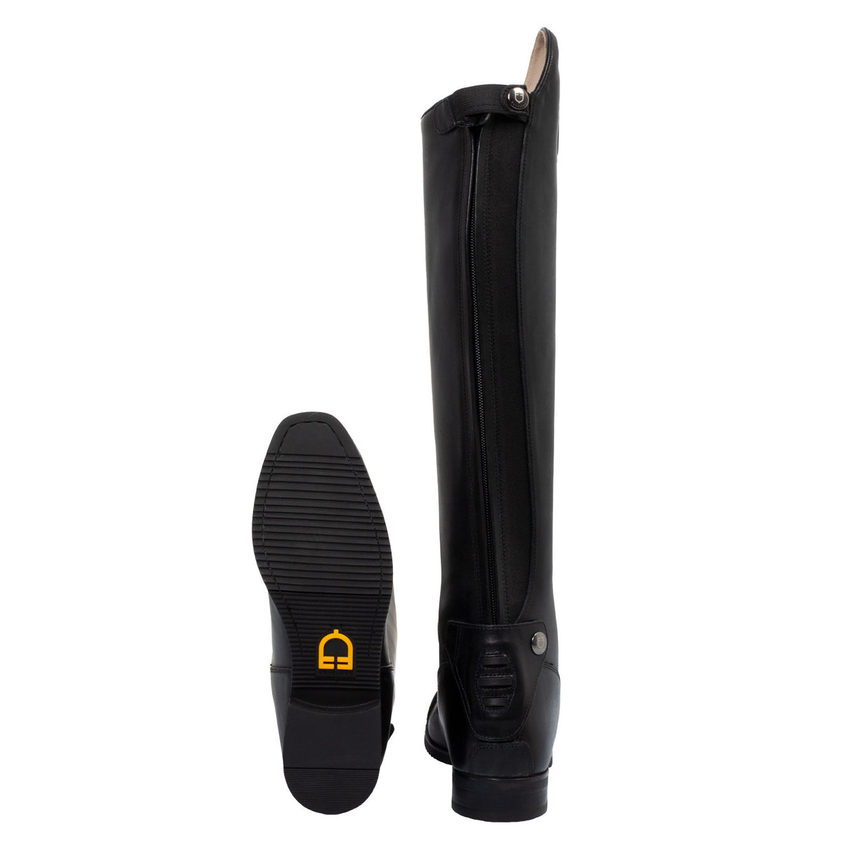 Neptune unisex leather boots with rear zipper