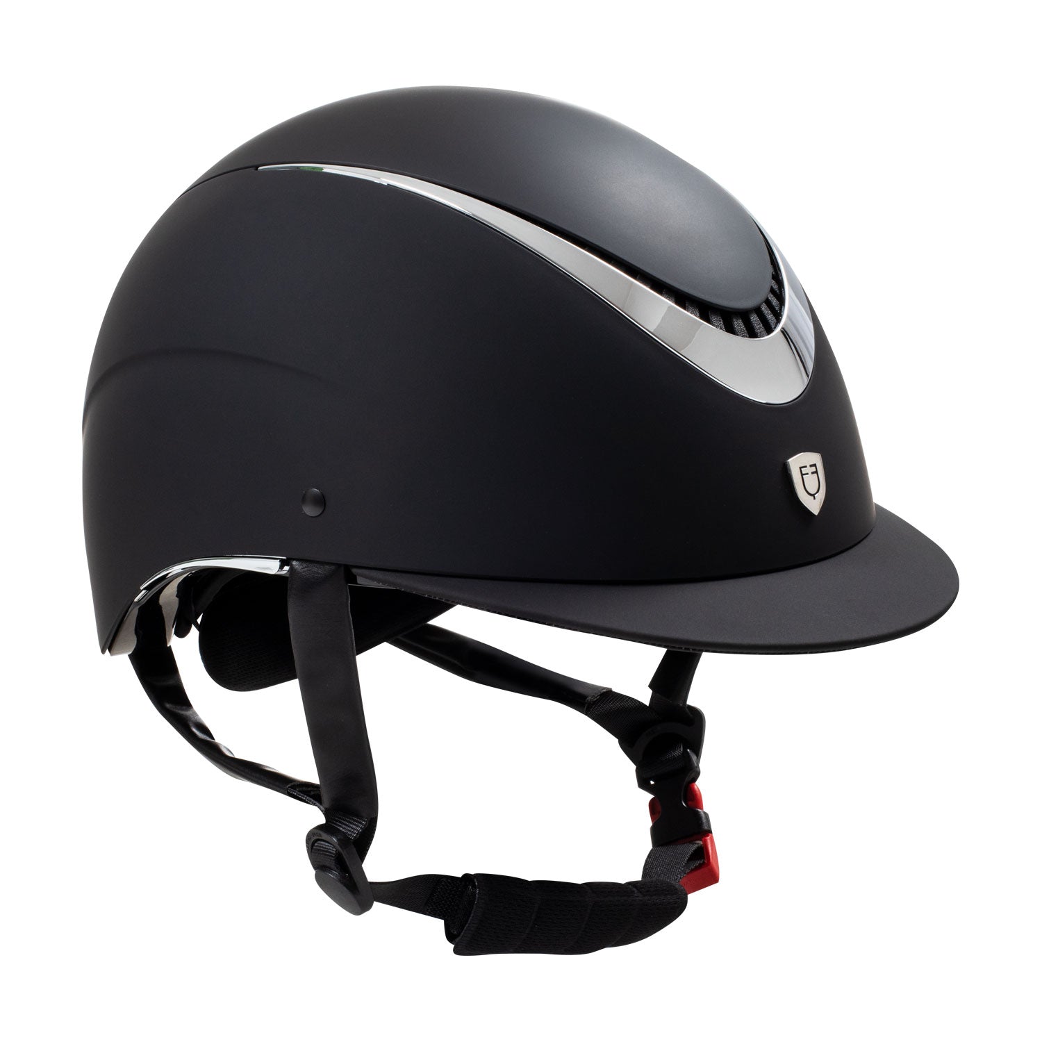 Equestro Unisex Helmet With Shiny Frame #colour_black-silver