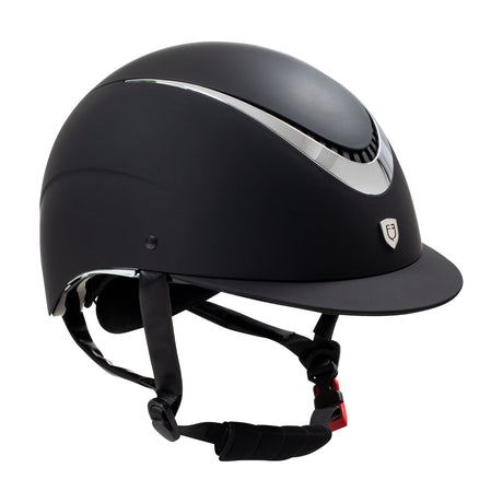 Equestro Unisex Helmet With Shiny Frame #colour_black-silver