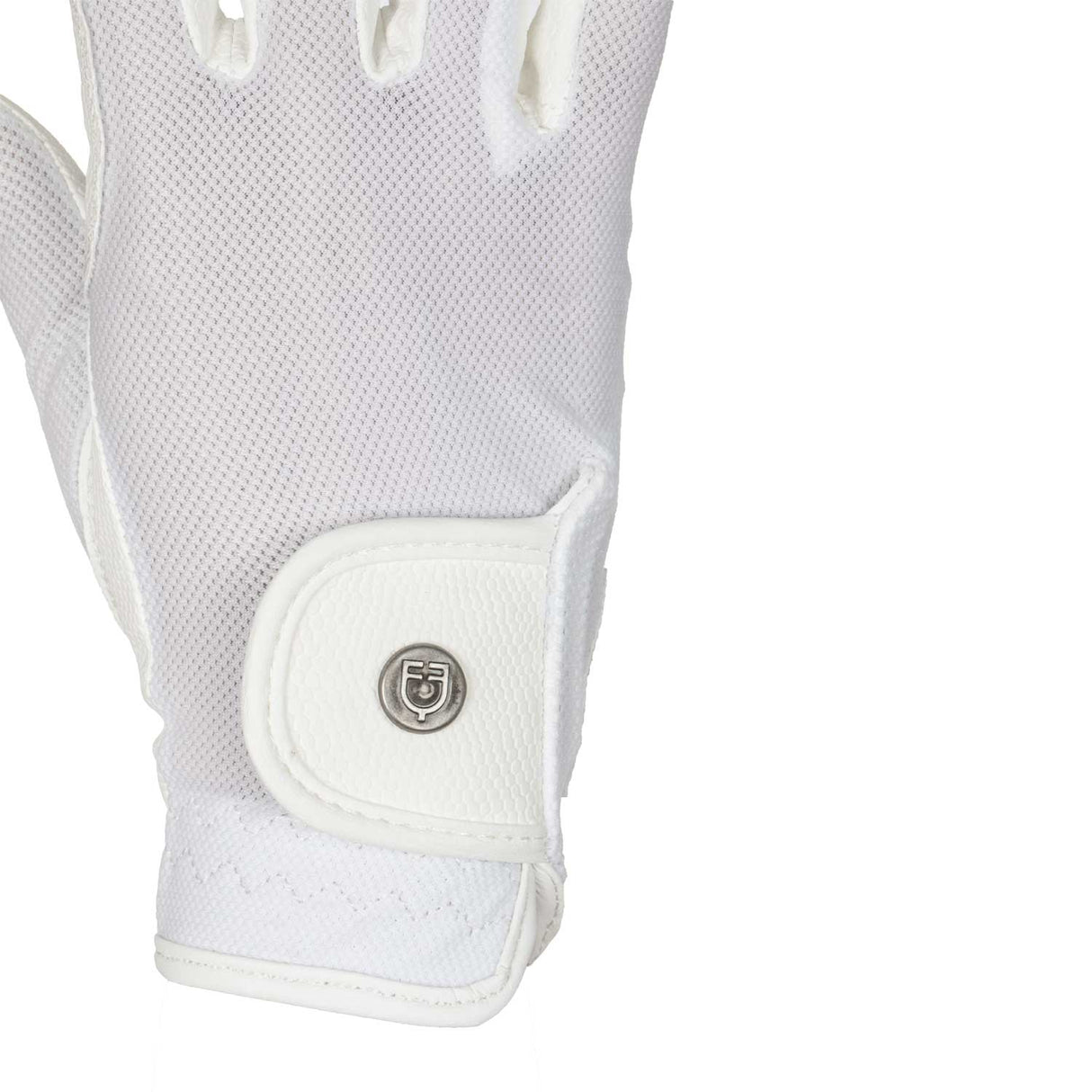 Equestro Unisex Gloves In Technical Fabric And Mesh #colour_white