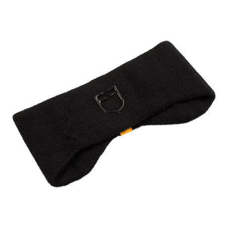 Equestro Unisex Ribbed Wool Earmuff Headband With Logo #colour_black