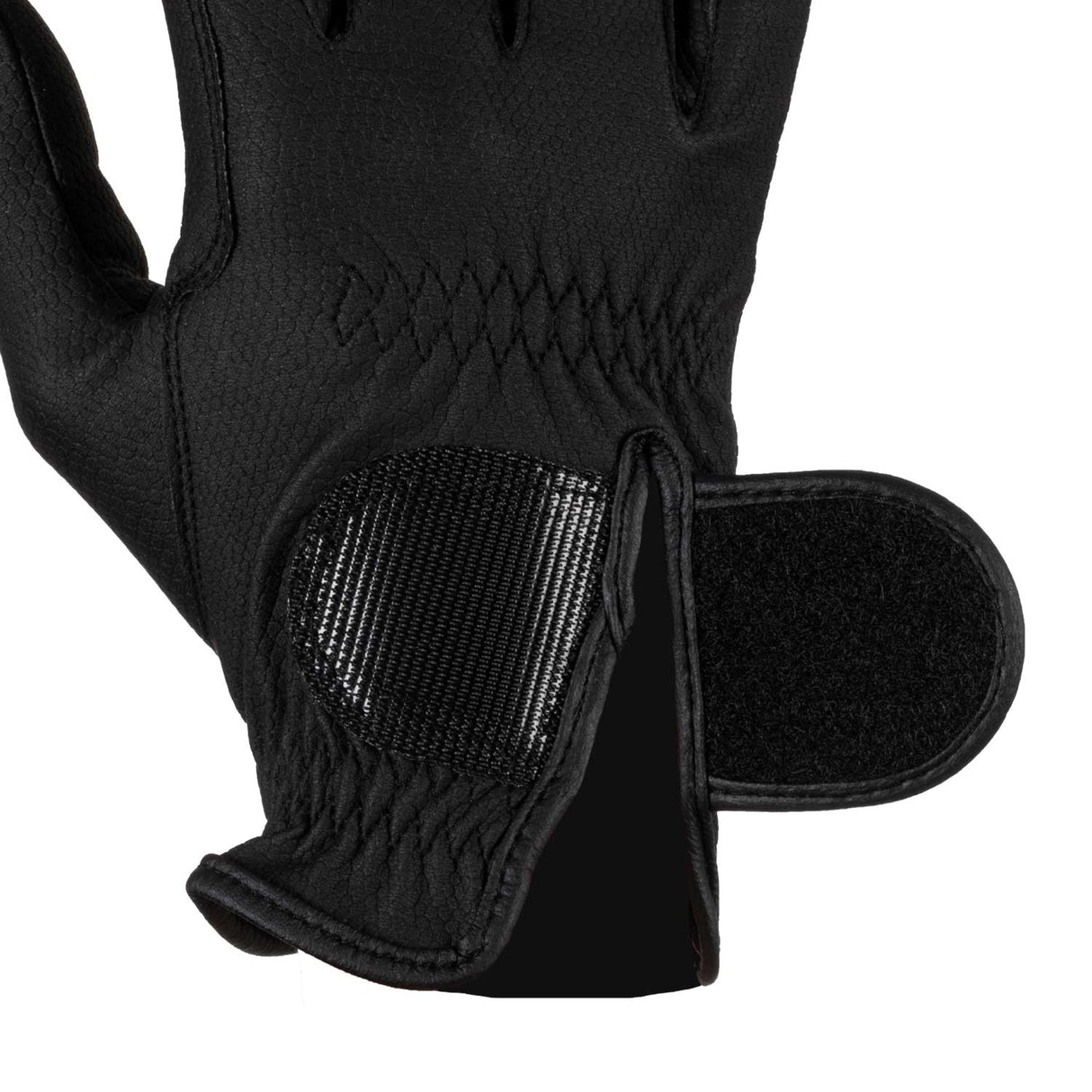 Equestro Unisex Gloves In Synthetic Leather With Tear-Away Closure #colour_black