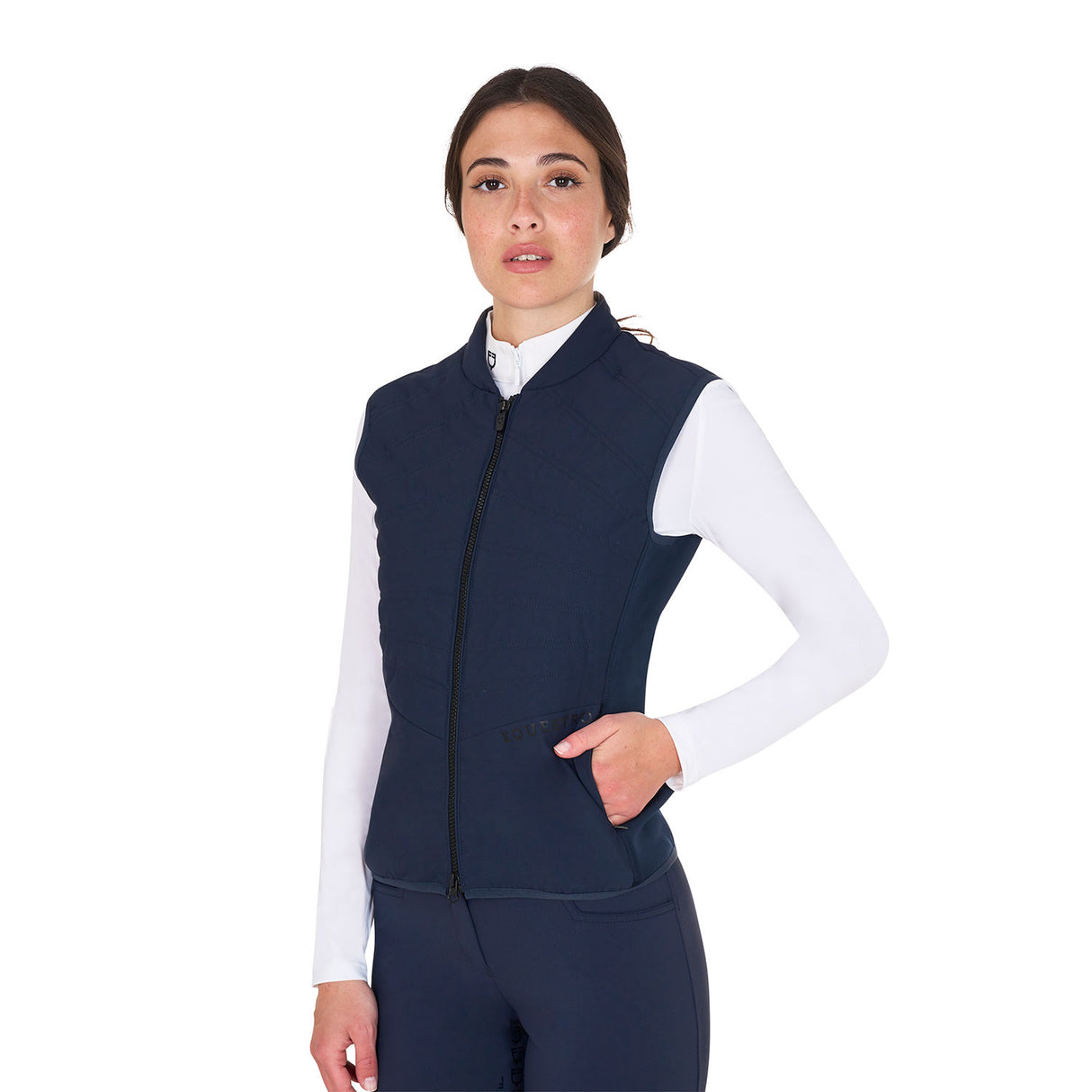 Women's slim fit vest in technical fabric