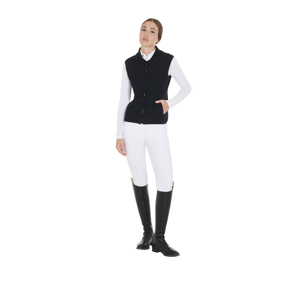 Women's slim fit vest in technical fabric