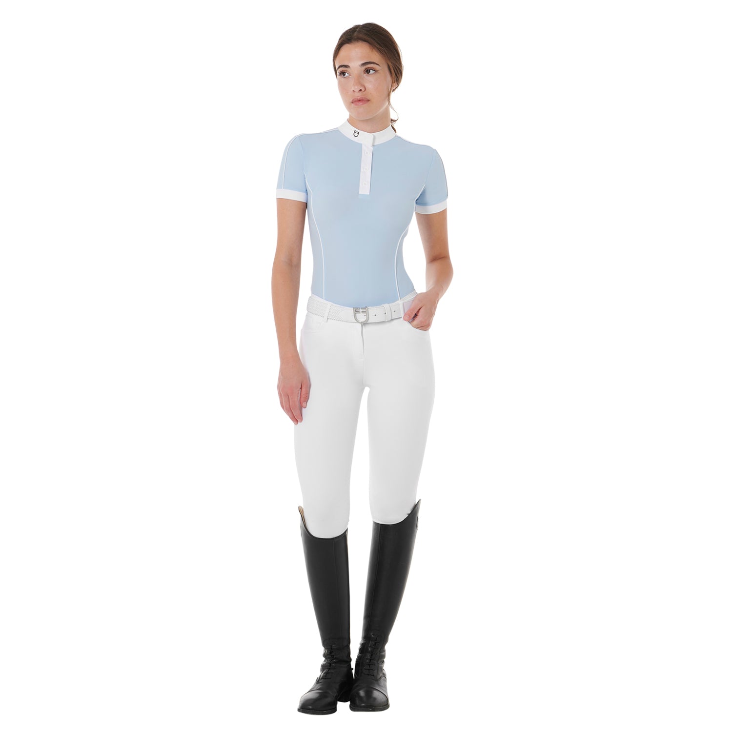 Equestro Women's Competition Body Polo Shirt #colour_blue