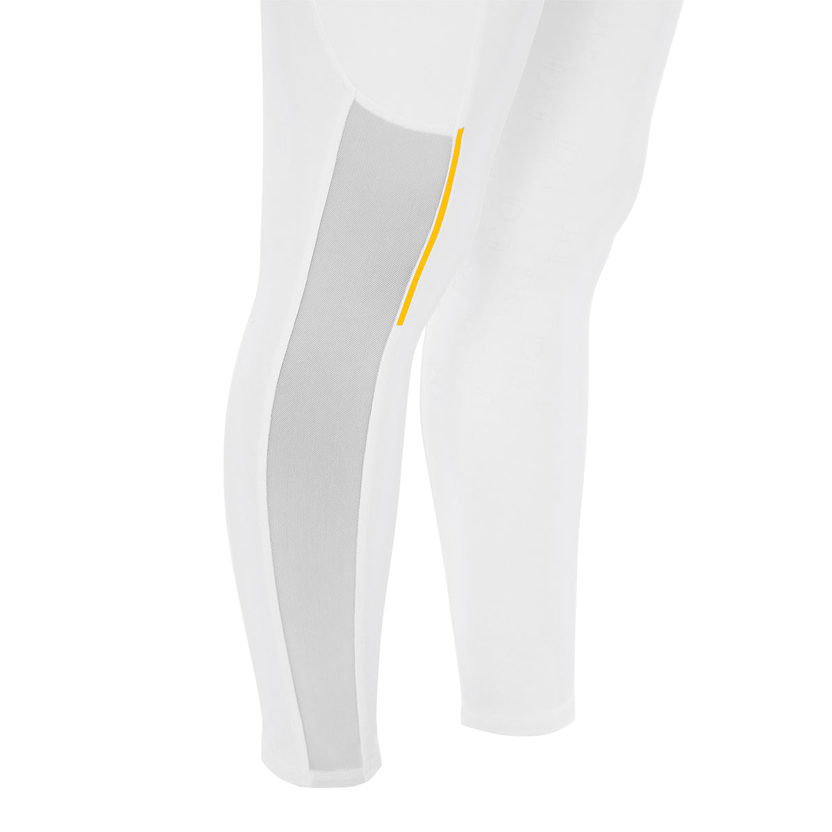 Equestro Women's Slim Fit Leggings with Micro Mesh Inserts #colour_white