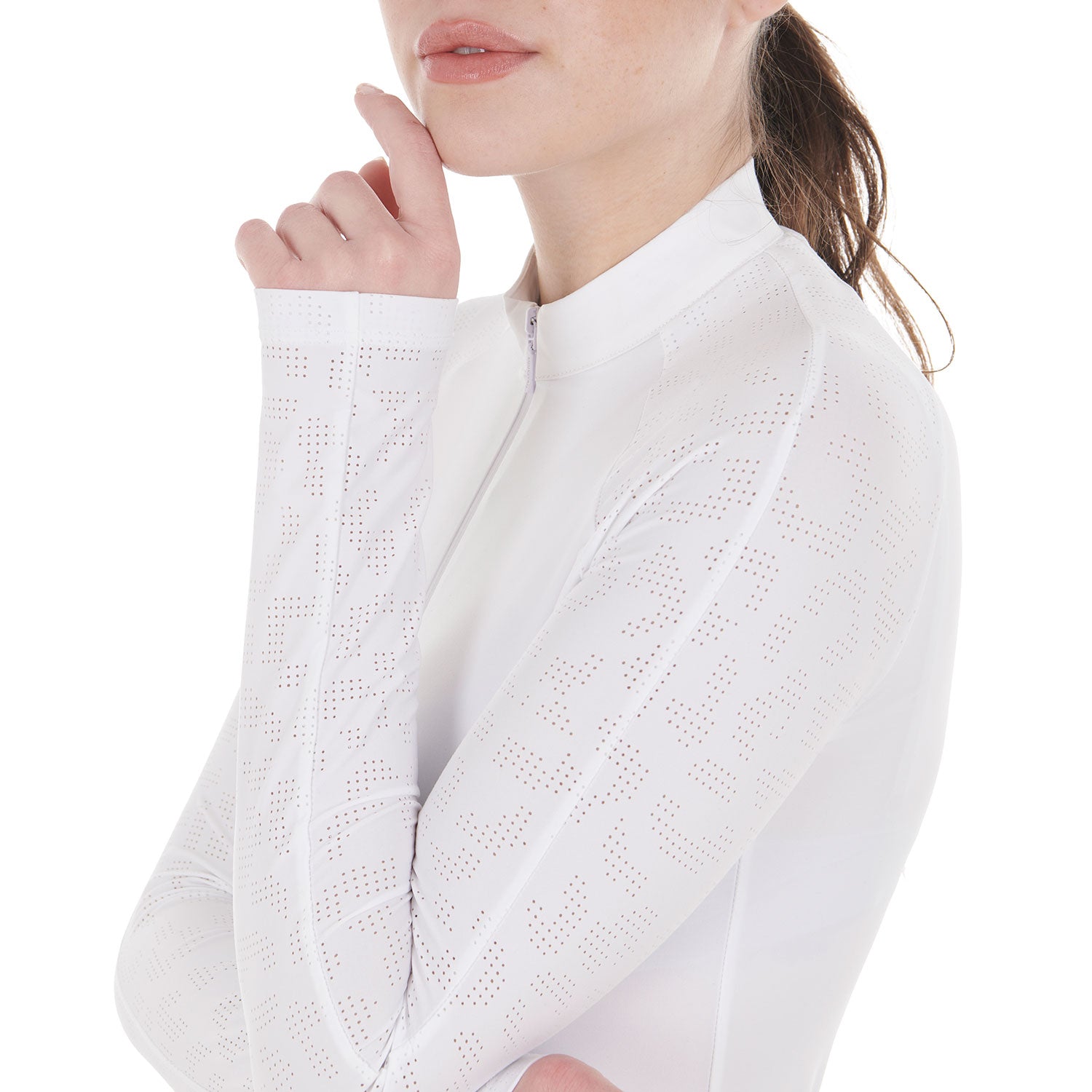 Equestro Women's Slim Fit Competition Polo Shirt With Mesh Inserts