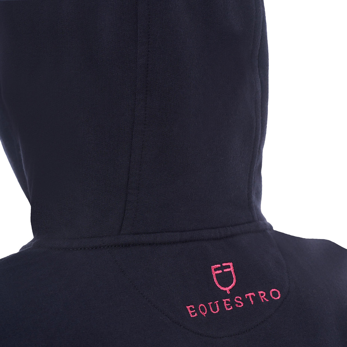Equestro Women's Hoodie With Zip And Sponge Logo #colour_blue-fucsia