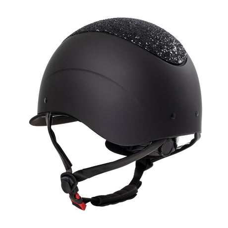 Equestro Narrow Visor Helmet With Rhinestones En 1384-2023 Homologation #colour_black