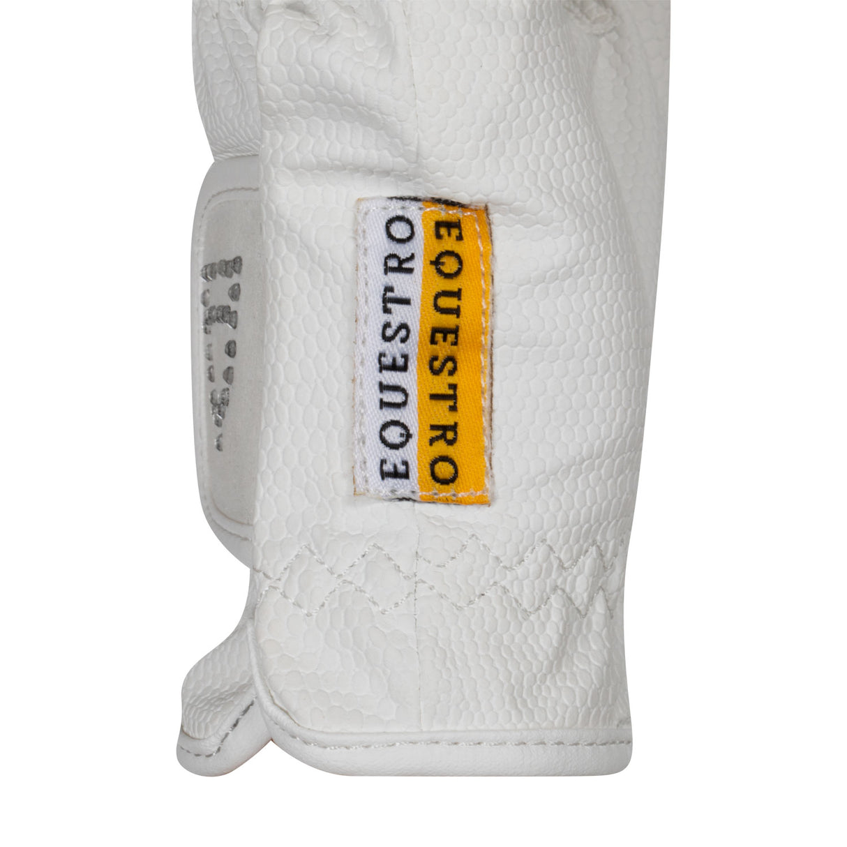 Equestro Women's Gloves In Soft Technical Fabric With Glitter Logo #colour_white