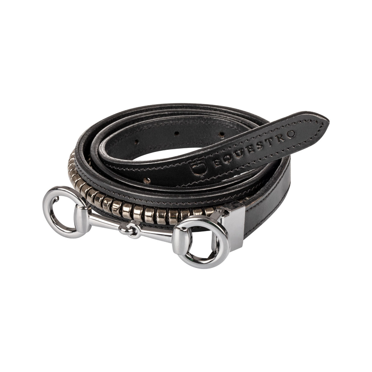 Equestro Women's Clincher Belt Snaffle Bit Buckle #colour_black