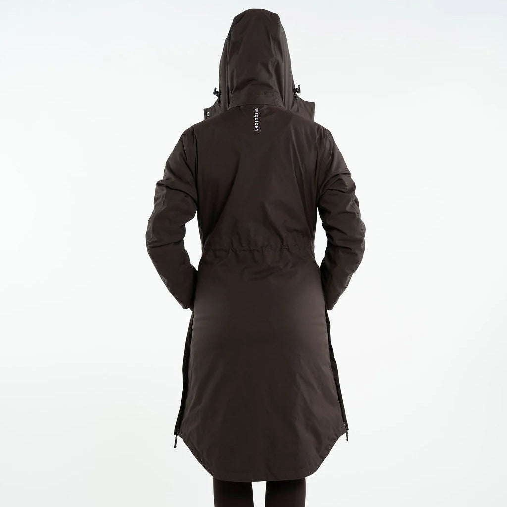 EQUIDRY Women's Bronte Riding Coat with Removable Hood #colour_brown