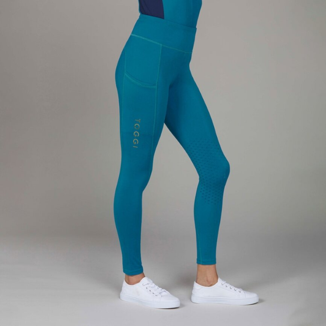Toggi Sculptor Deco Ladies Riding Tights #colour_peacock-blue