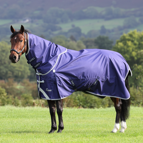 Shires Highlander Original Lite Turnout Rug & Neck #colour_navy