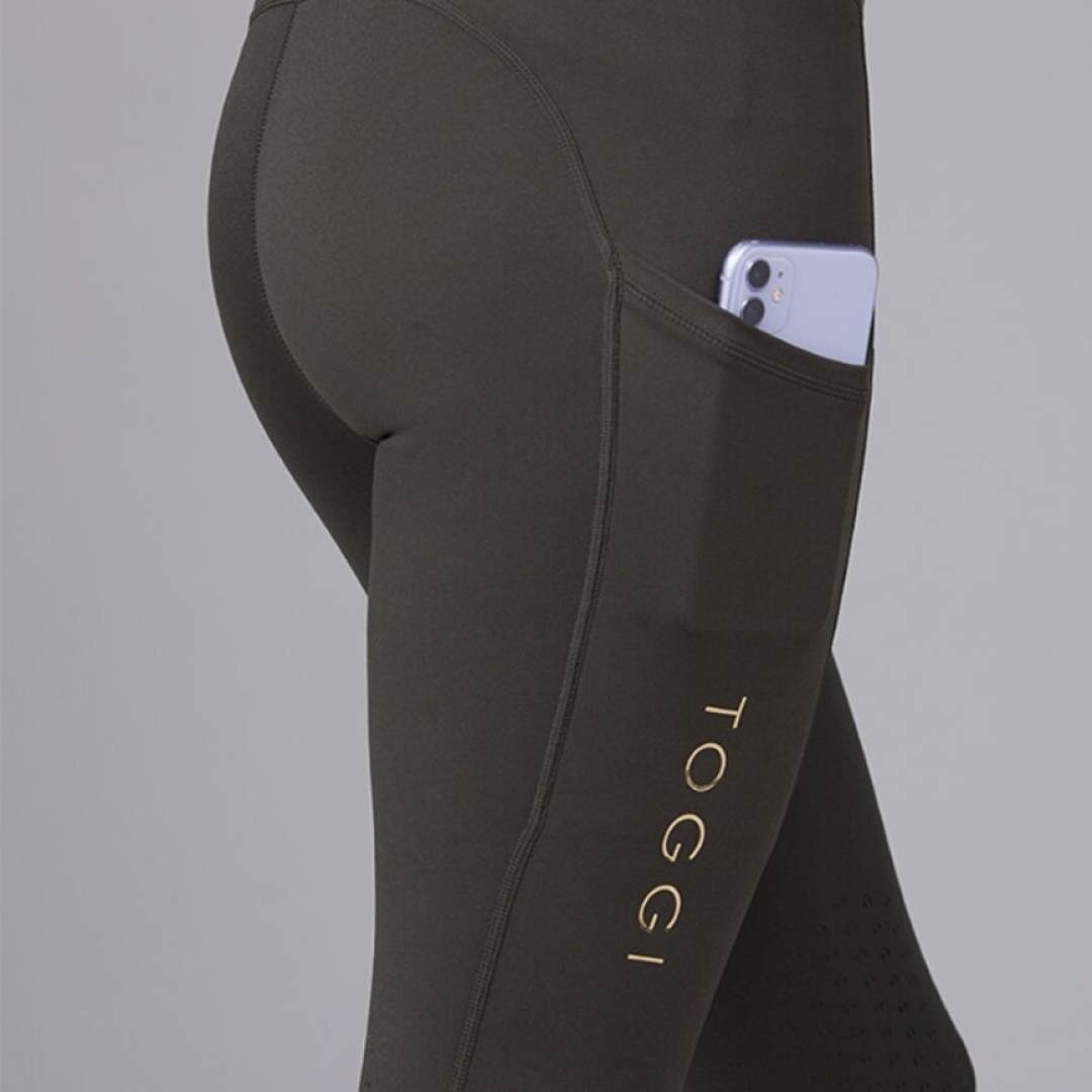 Toggi Sculptor Deco Ladies Riding Tights #colour_dark-green
