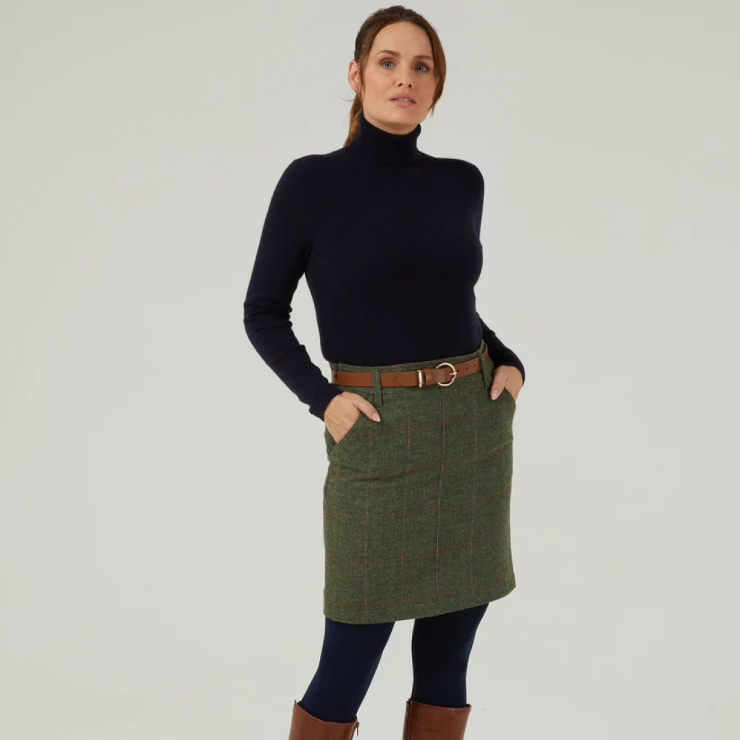 Alan Paine Combrook Ladies Skirt #colour_heath