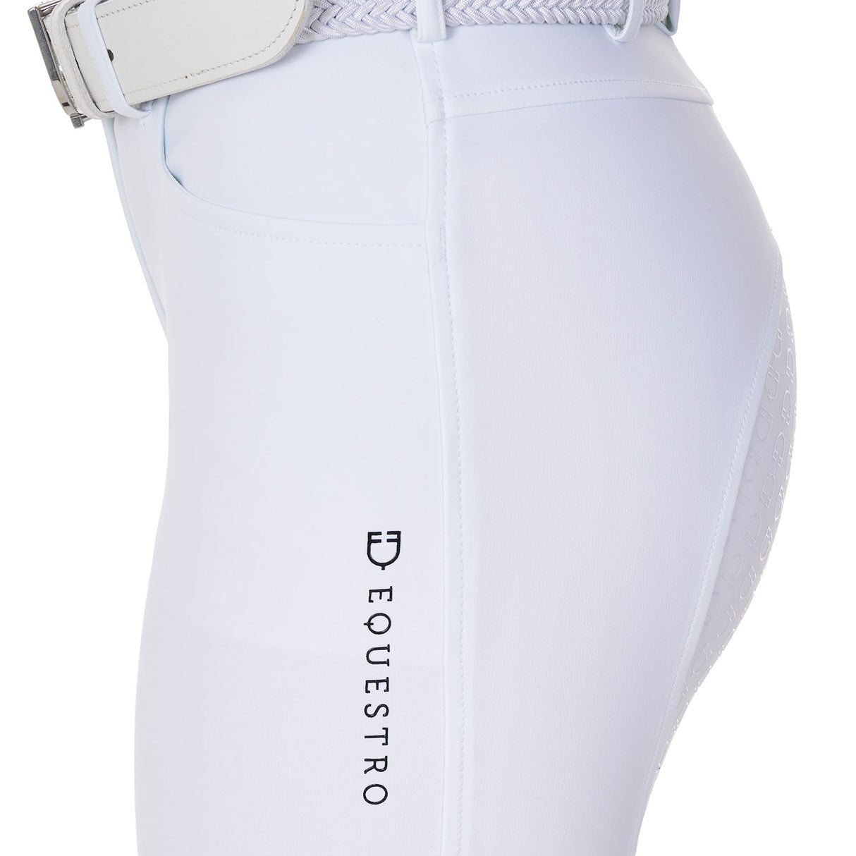 Equestro Women's Full Grip Breeches Equestro X Fise #colour_white
