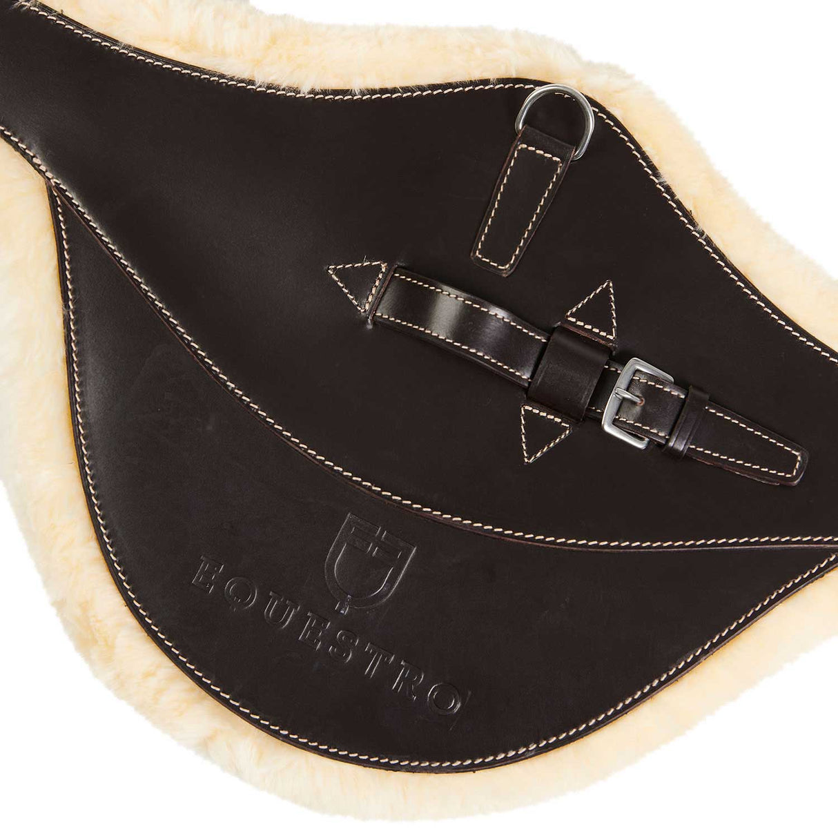 Equestro Jumping Girth With Belly Guard For English Saddle #colour_brown