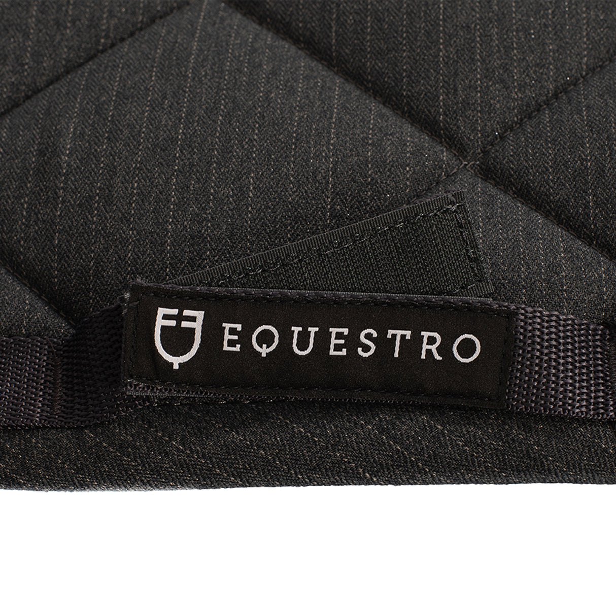 Equestro Jumping Saddle Pad In Cotton With Trimmings With Logo #colour_grey