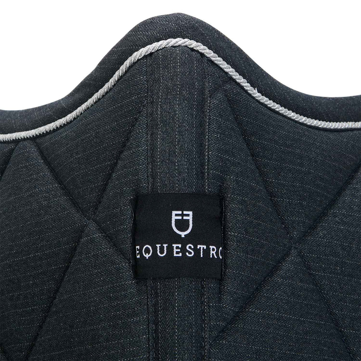 Equestro Jumping Saddle Pad In Cotton With Trimmings #colour_grey